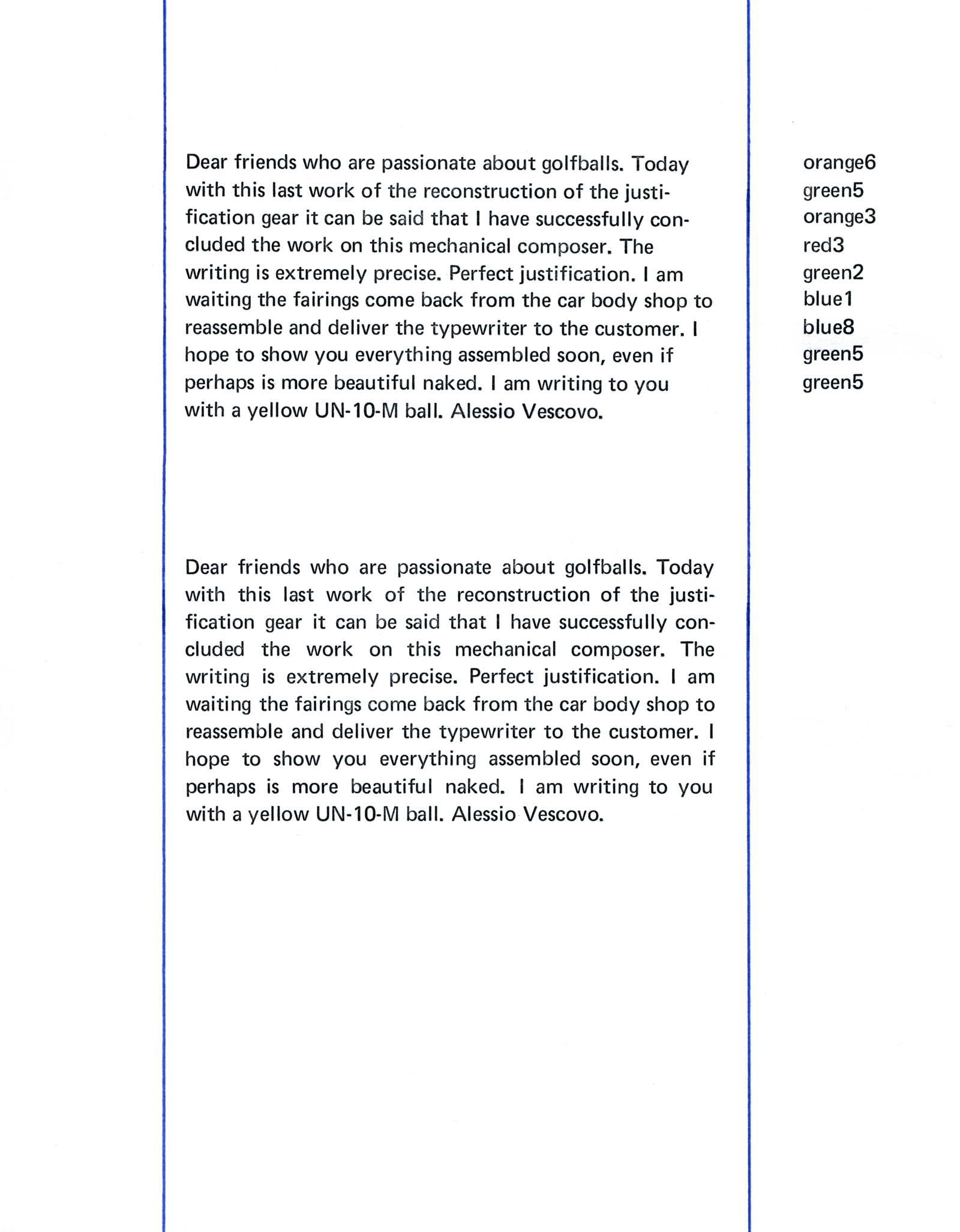 Processo di giustificazione del testo sulla IBM Selectric Composer