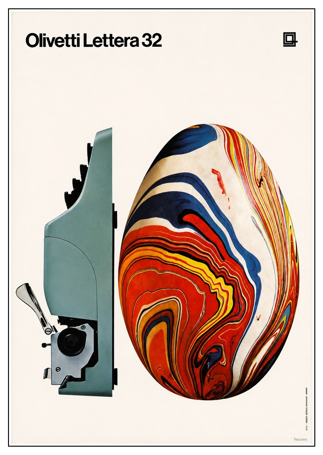 Pubblicità a colori della Olivetti Lettera 32 del 1963