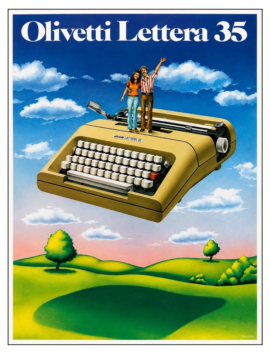 Pubblicità originale della Olivetti Lettera 35